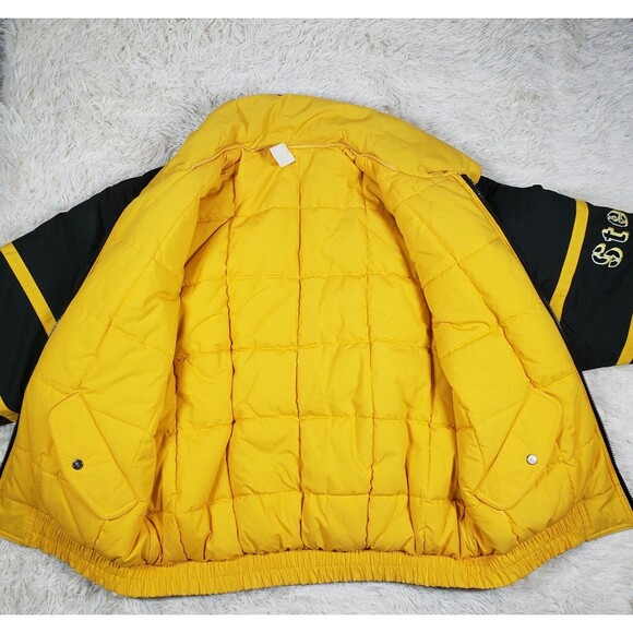 Vintage 90s Pittsburgh Steelers Size Large Triple Fat Goose Mens NFL Puff Jacket - Picture 5 of 9